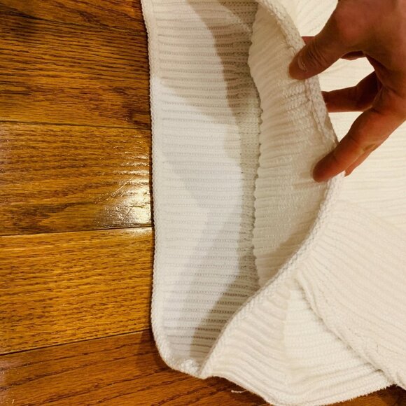 Vintage 90's J. Crew Irish Aran Fisherman Sweater White Cable Knit Turtleneck - Picture 16 of 16